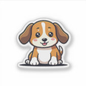 Schattige Kawaii Beagle Puppy Sticker (Voorkant)