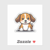 Schattige Kawaii Beagle Puppy Sticker (Vel)