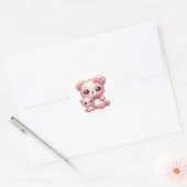Schattige Kawaii Beer Stickers: Cuteness Overload Ronde Sticker (Envelop)