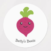 Schattige Kawaii Beet Label met  Naam (Design 1)