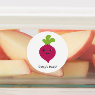 Schattige Kawaii Beet Label met Naam