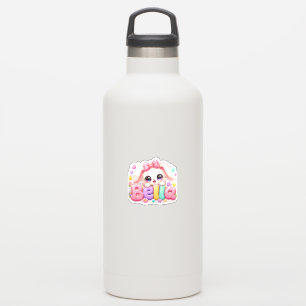 Schattige Kawaii Bella Bunny Naam Pastel Roze Bloe Sticker