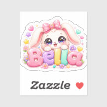 Schattige Kawaii Bella Bunny Naam Pastel Roze Bloe