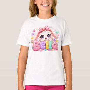 Schattige Kawaii Bella Bunny Naam Pastel Roze Bloe T-shirt
