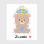 Schattige Kawaii blauw roze Royal Prince Beer Sticker (Vel)