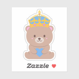 Schattige Kawaii blauw roze Royal Prince Beer Sticker