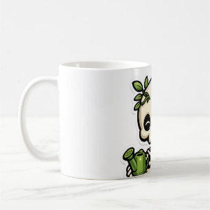Schattige Kawaii Bloemenskelet Tuinier Sticker Koffiemok