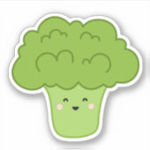 Schattige kawaii broccoli stripfiguur sticker (Voorkant)