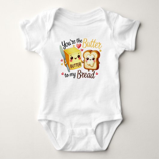 Schattige Kawaii brood en boter Romper (Voorkant)