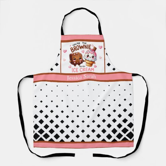 Schattige Kawaii Brownies en Ijs Schort (Voorkant)