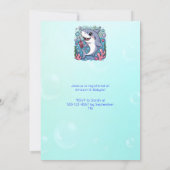 Schattige Kawaii Bubble Tea Shark Baby shower Kaart (Achterkant)