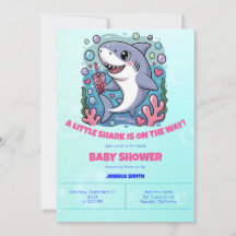 Schattige Kawaii Bubble Tea Shark Baby shower