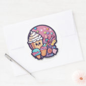 Schattige Kawaii Candy Cupcake Sticker | Zoet (Envelop)