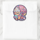 Schattige Kawaii Candy Cupcake Sticker | Zoet (Tas)