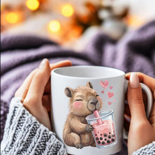 Schattige Kawaii Capybara Drink Boba Bubble Tea Koffiemok