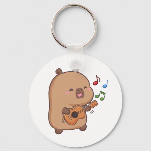 Schattige Kawaii Capybara Fun Sleutelhanger (Voorkant)