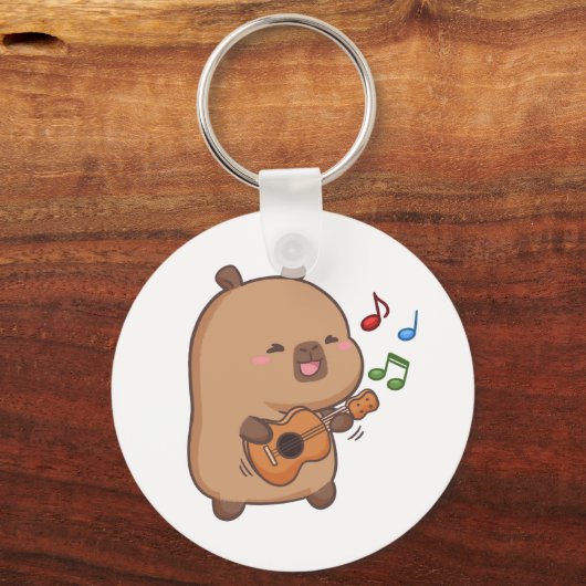 Schattige Kawaii Capybara Fun Sleutelhanger (Voorkant)