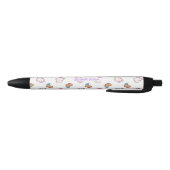 Schattige Kawaii Capybara Script Naam Monogram Zwarte Inkt Pen (Bodem)