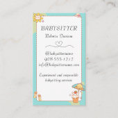 Schattige Kawaii Cartoon Kat Babysitter Nanny QR Visitekaartje (Voorkant)