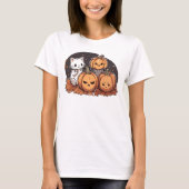 Schattige Kawaii Cat Halloween Design T-shirt (Voorkant)