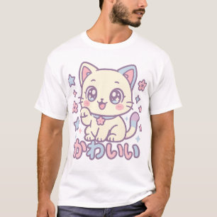 Schattige Kawaii Cat T-shirt Japans streetwear v