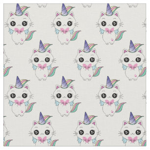 Schattige Kawaii Caticorn Eenhoornpatroon Stof