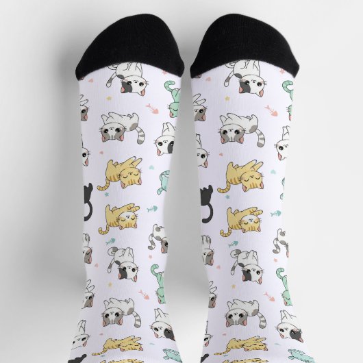 Schattige Kawaii Cats Patroon Sokken (Top)