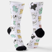Schattige Kawaii Cats Patroon Sokken (Gebogen)