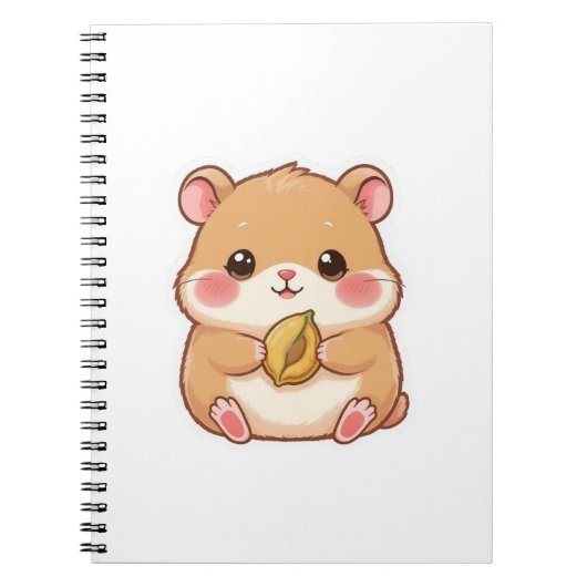 Schattige Kawaii Chibi Hamster Notitieboek (Voorkant)