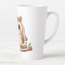 Schattige Kawaii Chibi Uil Latte Mok