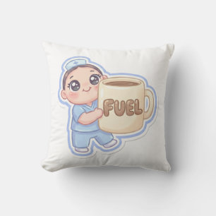 Schattige Kawaii Chibi Verpleegster Reuzenkoffie B Kussen