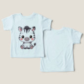 Schattige Kawaii Chibi Zebra (Ontwerp Voorkant & Achterkant)