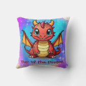 Schattige Kawaii Chinees Zodiac Jaar van de Draak  Kussen (Achterkant)