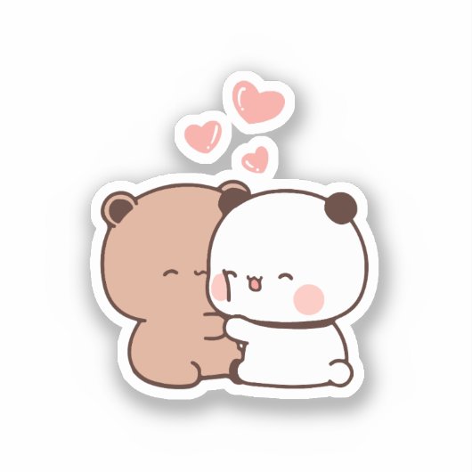 Schattige Kawaii Chubby Mochi Panda beer Sticker (Voorkant)