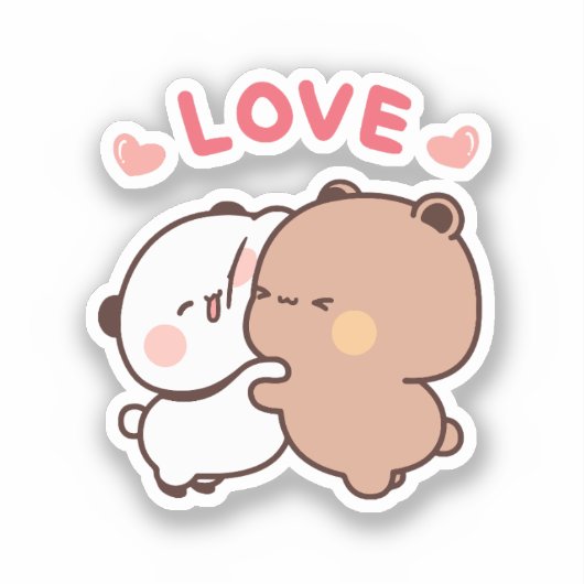 Schattige Kawaii Chubby Mochi Panda beer Sticker (Voorkant)