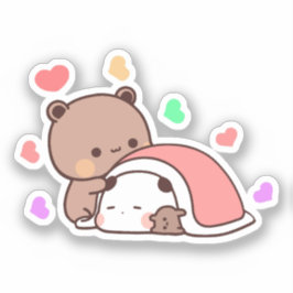 Schattige Kawaii Chubby Mochi Panda beer Sticker