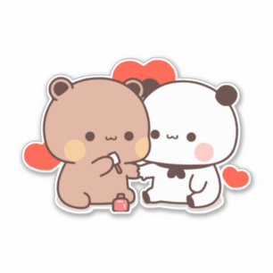 Schattige Kawaii Chubby Mochi Panda beer Sticker