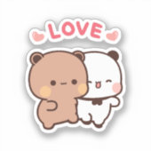 Schattige Kawaii Chubby Mochi Panda beer Sticker (Voorkant)