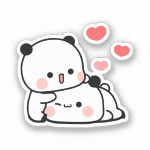 Schattige Kawaii Chubby Mochi Panda beer Sticker