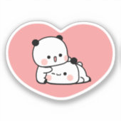 Schattige Kawaii Chubby Mochi Panda beer Sticker (Voorkant)