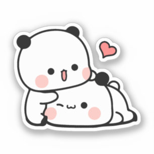 Schattige Kawaii Chubby Mochi Panda beer Sticker