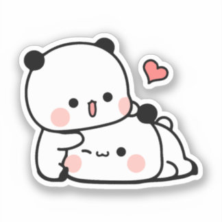 Schattige Kawaii Chubby Mochi Panda beer Sticker