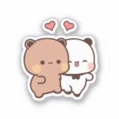 Schattige Kawaii Chubby Mochi Panda beer Sticker (Voorkant)