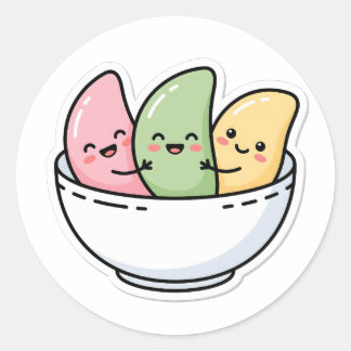 Schattige Kawaii Chuseok Koreaanse Songpyeon Rijst Ronde Sticker