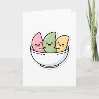 Schattige Kawaii Chuseok Koreaanse Songpyeon Wensk Kaart