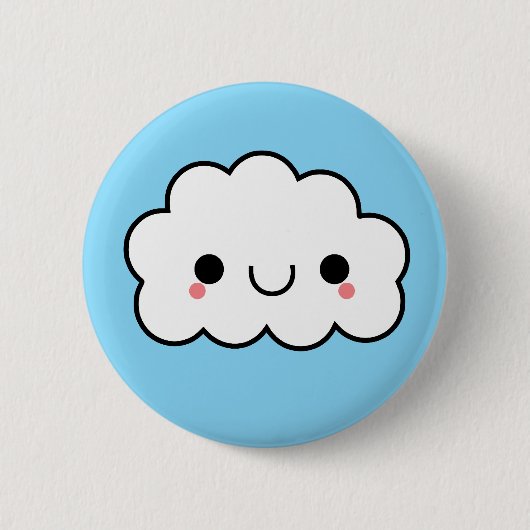 Schattige Kawaii Cloud Button (Voorkant)