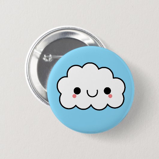 Schattige Kawaii Cloud Button (Voorkant /achterkant)
