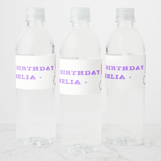 Schattige Kawaii Cloud Rainbow Kind`s Verjaardag Waterfles Etiket (Flessen)