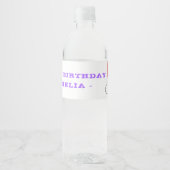 Schattige Kawaii Cloud Rainbow Kind`s Verjaardag Waterfles Etiket (Voorkant)