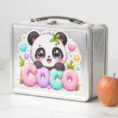 Schattige Kawaii Coco Panda Naam Pastel Roze Glitt (In situ)